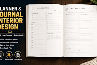 design and format your journal planner or workbook interior