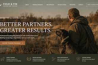 design squarespace hunting dog training website bird dog training website