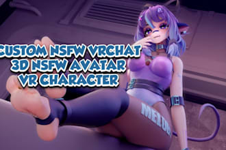 create well detailed vrchat avatar, furry vtuber model, furry avatar, 3d nsfw