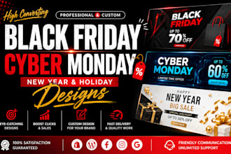 design eye catching black friday and cyber monday sale banners