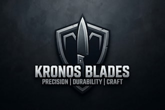 design a bold knife logo for your brand