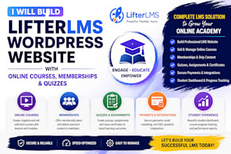 build lifterlms wordpress website with online courses memberships and quizzes