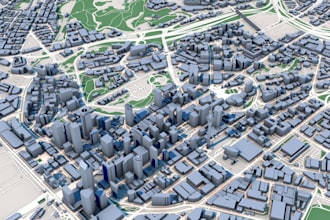 create 3d city maps, 3d terrain maps, landscale relief maps, 3d environment