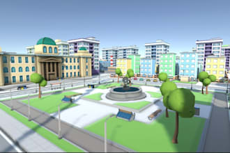 design custom roblox city map, roblox game map, 3d environment in roblox studio