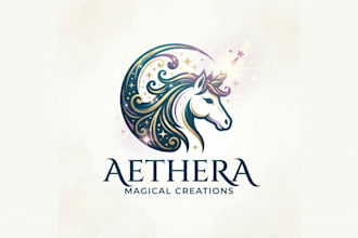 design a magical unicorn logo for your brand