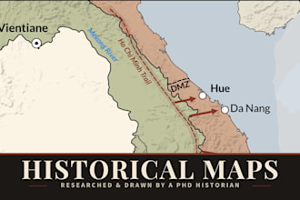 create custom historical maps for books, videos and research