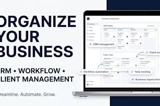 organize business workflow, CRM system and client management