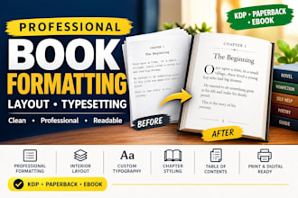 do book formatting, book layout and book typesetting