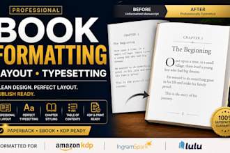 do book formatting, book layout and book typesetting