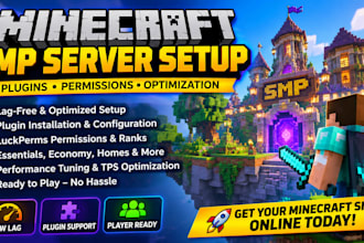 build a lag free minecraft smp with plugins permission and optimization