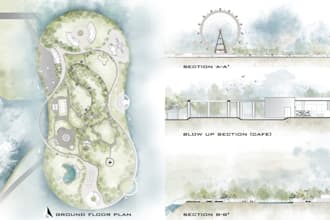 render 2d masterplan, section, elevation in photoshop