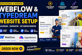 set up webflow typedream website electrician contractor art painter websites