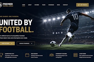 build squarespace football league website football club website soccer league