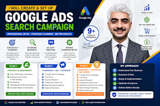 create and setup a google ads search campaign with professional ad copy