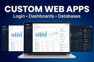 custom web app with user login, database and admin dashboard