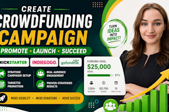 create crowdfunding campaign, promote kickstarter, indiegogo gofundme promotion