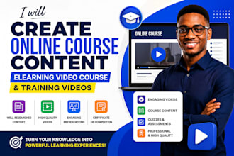 create online ai video course content, ai elearning video course,  ai avatar