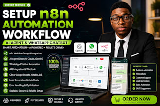 setup n8n automation workflow ai agent whatsapp chatbot