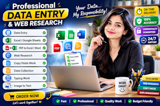 do professional copy paste web research and data collection