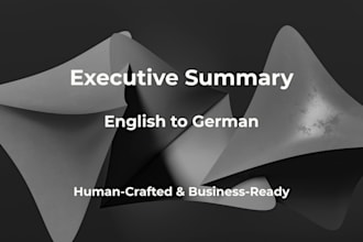 write a professional executive summary of your reports in german
