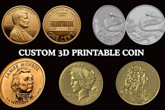 sculpt printable 3d coin bas relief medallion cnc for 3d printing in stl file