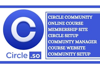 setup circle so online community, circle so online course membership website