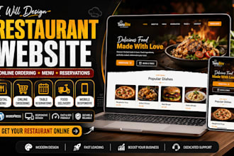 design a restaurant website with online ordering, menu and reservations