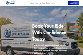 design wix nemt website non emergency medical transportation booking website