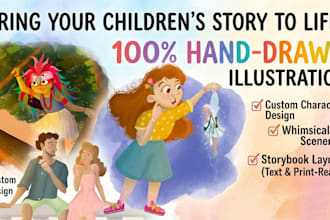 illustrate your childrens book with custom hand drawn art