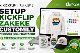 setup kickflip zakeke customily product configurator on shopify print on demand