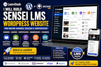 build sensei lms wordpress website for online courses quizzes and certificates