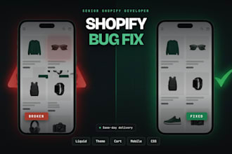 fix your shopify theme bug, liquid error or broken layout same day
