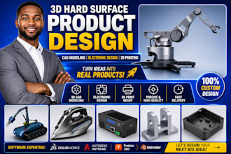 3d hard surface product design cad modeling electronic design for 3d printing