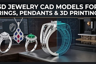 prepare 3d jewelry cad model for rings pendants, ship and 3d printing