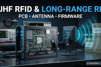 design uhf rfid reader, antenna, long range rf pcb and embedded  firmware