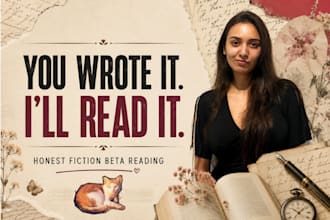 beta read your fiction novel and give honest reader feedback