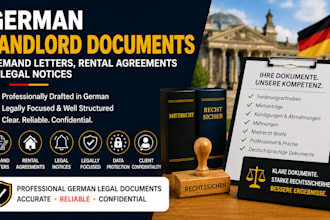 assist with germany landlord demand letter, rental agreements, and legal notices