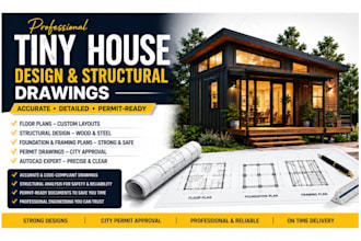 design tiny house plan structural drawing permit drawing