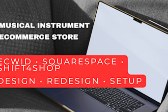 create ecwid squarespace shif4shop musical instruments ecommerce website