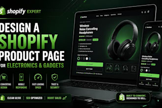 design a shopify product page for electronics and gadgets