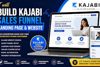 build kajabi sales funnel, landing page and website