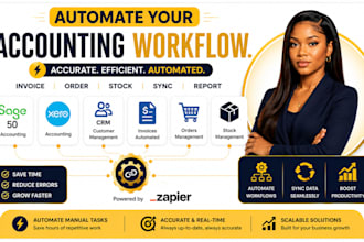 automate sage 50 xero CRM accounting workflow invoice order stock sync zapier