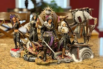 3d print and paint resin printing hand painting miniature painting anime models