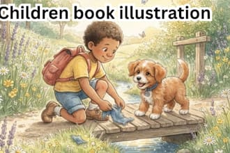create watercolor children book illustrations picture book kids story