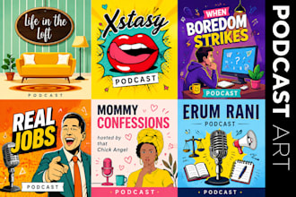 design a professional podcast cover for spotify apple podcasts and youtube
