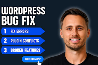 fix wordpress bugs, errors, issues and broken website problems