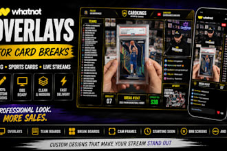 design whatnot overlays for tcg, sports cards and card breaks
