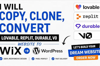 copy clone convert your lovable replit durable v0 bolt website to wix wordpress
