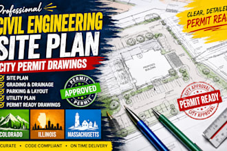 civil engineering site plan city permit drawing colorado illinois massachusetts