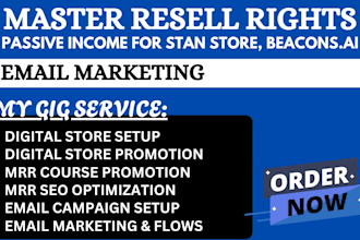 do master resell rights digital product upload with email marketing sales funnel